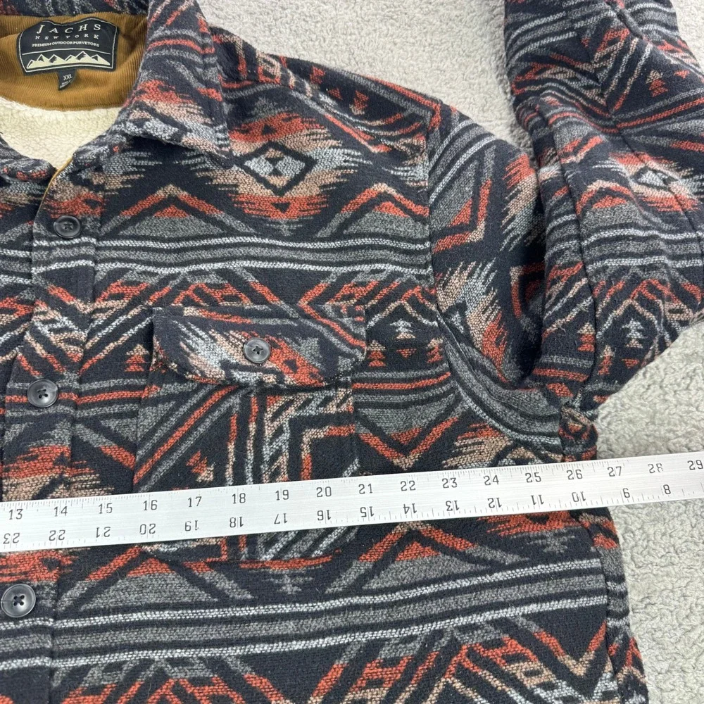 Jachs XXL Southwestern Wool Blend Sherpa Lined Shirt Jacket Shacket *FLAW